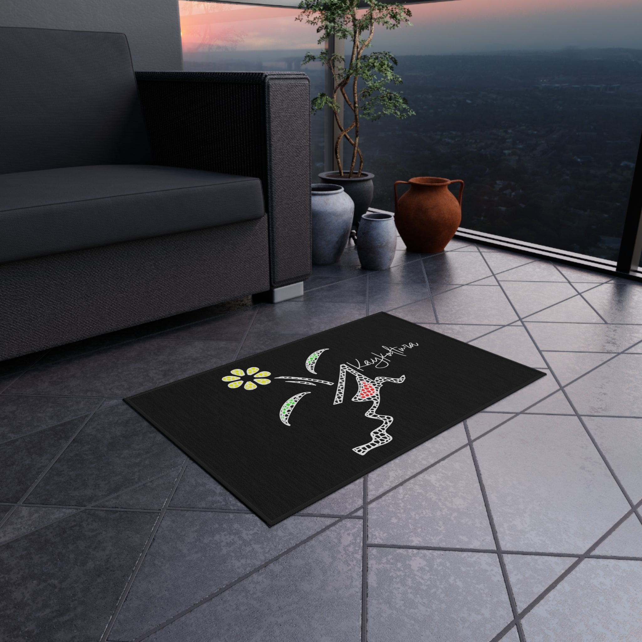 Tapis d'extérieur fleuri KAYKULTURA