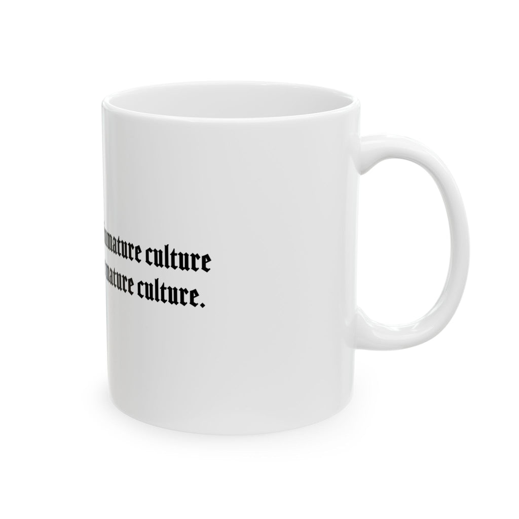Caneca de cerâmica com citação da KayKultura (325 ml).