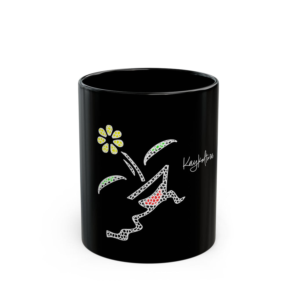 TASSE NOIRE À FLEURS KAYKULTURA (325 ml)
