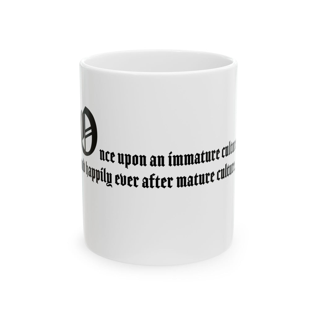 Caneca de cerâmica com citação da KayKultura (325 ml).