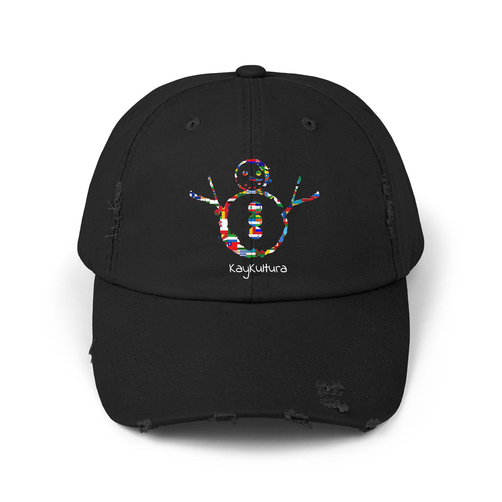 KAYKULTURA INTERNATIONAL SNOWMAN DISTRESSED CAP