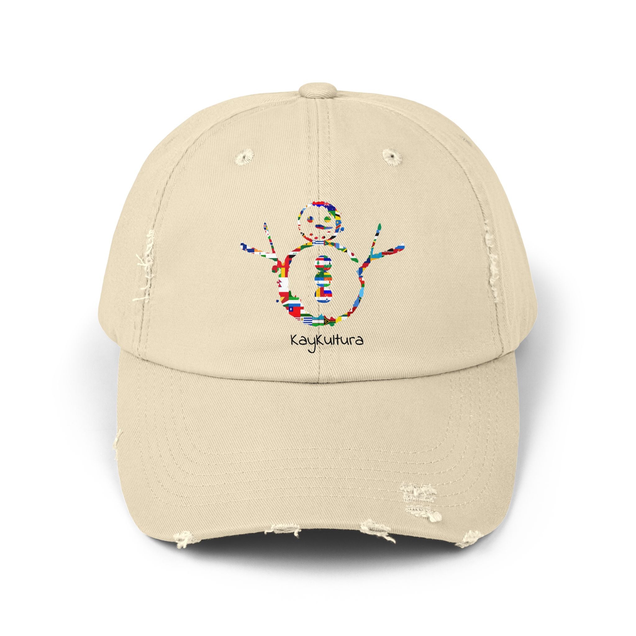 KAYKULTURA INTERNATIONAL SNOWMAN DISTRESSED CAP