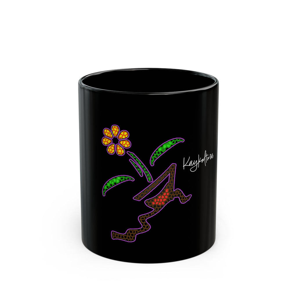 TASSE NOIRE À FLEURS KAYKULTURA (325 ml)